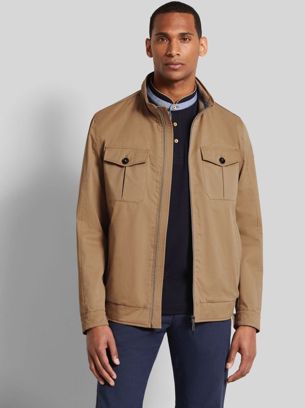 Bugatti - Blouson - Taupe - Met Opgestikte Borstzak