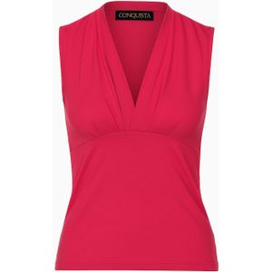 Mouwloze Fuchsia Wikkeltop met V-hals