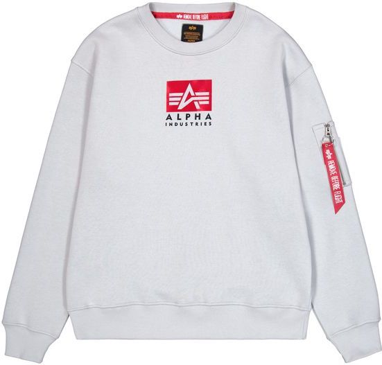 Alpha Industries - Satin Logo Sweater - Grijs - Katoen/Polyester