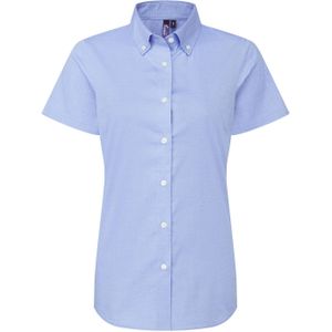 Premier Dames/Dames Supreme Oxford Formeel Overhemd Met Korte Mouwen (Oxford Blauw)