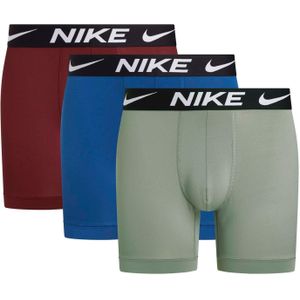 Nike Heren Dri-FIT Essential Micro Boxershorts (Set van 3) (Stucco/Blauw/Teamrood)