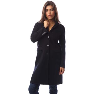 Emporio Armani Mantel met revers in marine voor dames