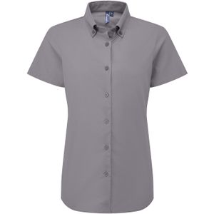 Premier Dames/Dames Supreme Oxford Formeel Overhemd Met Korte Mouwen (Staalgrijs)