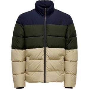 ONLY & SONS gewatteerde jas PRMONSMELVIN donkerblauw/beige