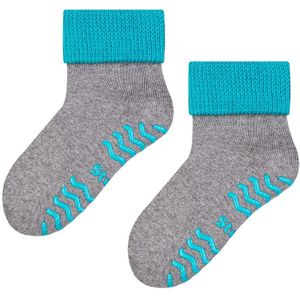 Steven - Baby ademende antislip warme sokken - Grijs / Turquoise