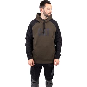 Caterpillar Raglan Katoenen Heren Mos Groen Hoodie Sweatshirt