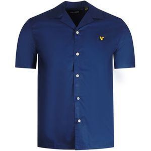 Lyle & Scott - Resortoverhemd - Marineblauw - Katoen - Korte Mouwen