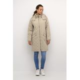 Cream - Gewatteerde Jas met Capuchon - Beige - Dames