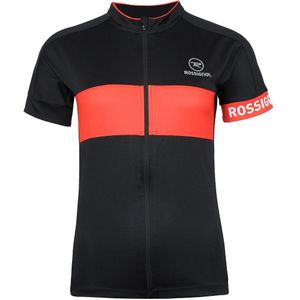Rossignol - Short Sleeve Zip Up - Wielertop - Zwart/Rood