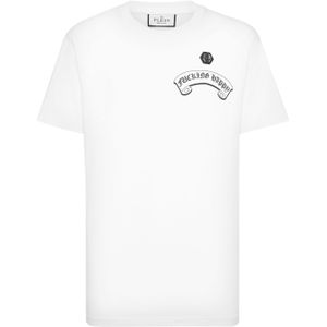 Philipp Plein - T-shirt - Wit - Ronde Hals - Katoen