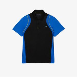 Men's Lacoste Tennis Recycled Polyester Polo Shirt in black blue
