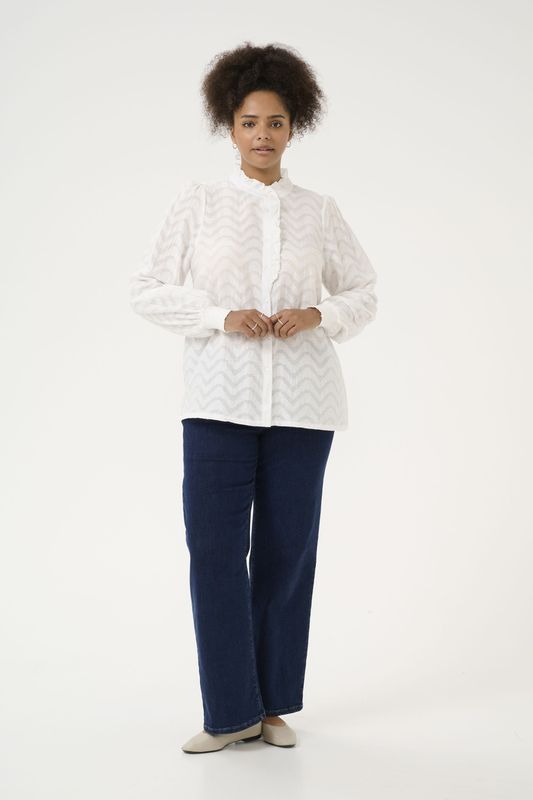 KAFFE - CURVE - Blouse - Wit - Klassieke Blouse