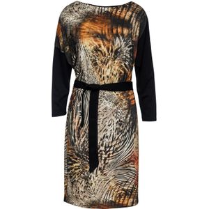 Conquista - Dierenprint Jurk - Zwart - A-lijn