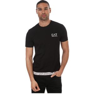 Zwart Emporio Armani EA7 Rubber Logo T-shirt Voor Heren - Maat XL