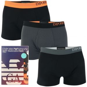 Armani boxershort voor heren, set van 3, zwart-grijs