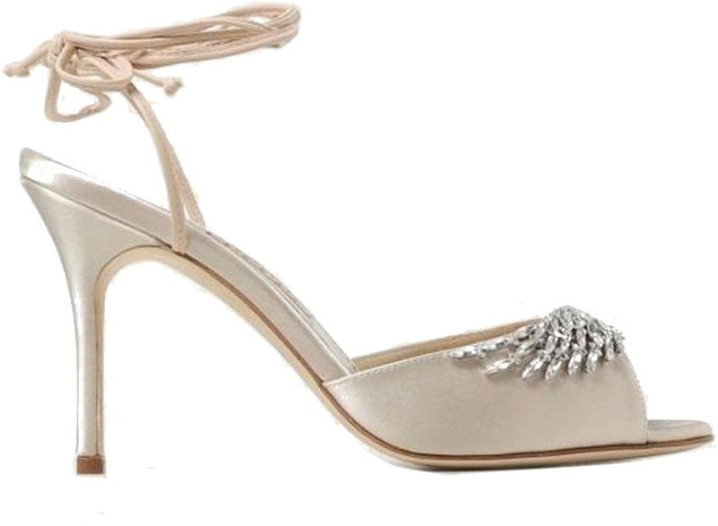 Manolo Blahnik - Plumena 090 - Sandalen - Beige - 9 cm Stiletto Heel