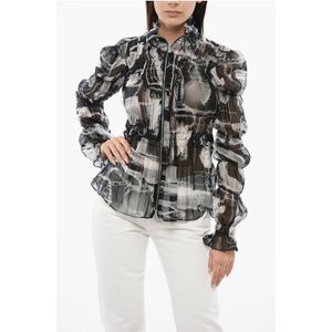 X-RAY chiffon shirt met trekkoord in zwart en wit