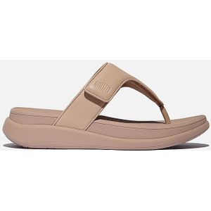 FitFlop F-Mode Go Adjustable Flatform Dames Beige Sandalen