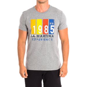 La Martina - Korte Mouwen T-shirt - Grijs - 100% Katoen