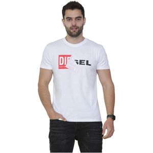 Diesel T-shirt met dubbel logo en korte mouwen voor heren | T-Diego QA