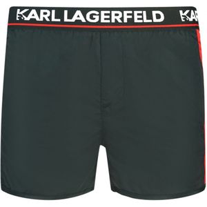 Karl Lagerfeld Getapete Zwarte Zwemshort Met Logo - Maat S