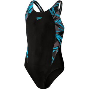 Speedo Meisjes Hyper Boom Splice One Piece Badpak (ZWART/BLAUW)
