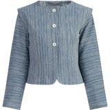 DreiMaster - Kort Blazerjack - Blauw - Gebroken Witte Strepen