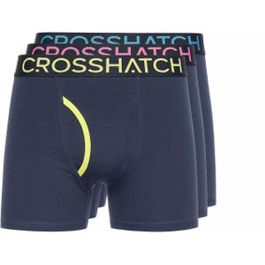 Crosshatch Heren Trioglow Boxershorts (Set van 3) (Marine)