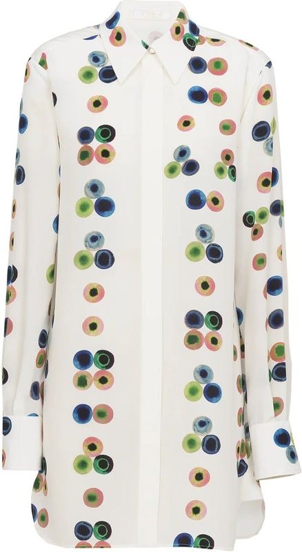 Chloé - Zijden Jurk - Wit - Lange Mouwen