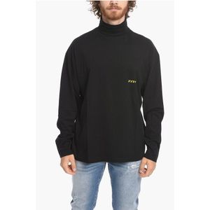 Turtleneck SOLAR POWER katoenen T-shirt in zwart