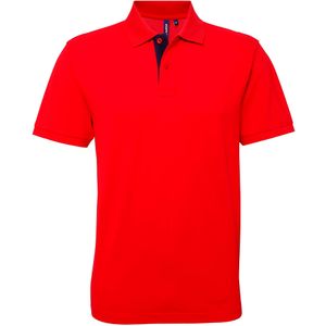 Asquith & Fox Heren Klassieke Pasvorm Contrast Poloshirt (Rood/ Navy)
