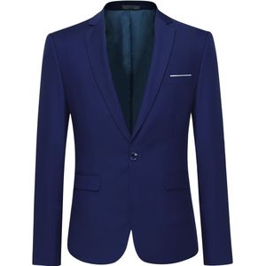 Marineblauwe stijlvolle blazer Casual blazer met één knop