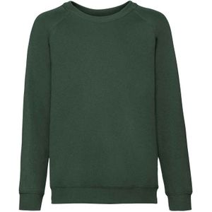 Fruit of the Loom Klassiek Raglan Sweatshirt voor kinderen/Kinderen (Fles groen)