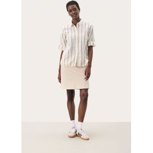 Overhemd met lang mouwen Relaxed fit Eggnog and Brown Stripe cream