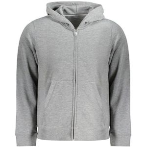 Calvin Klein - Sportieve Hoodie - Grijs - Polyester - Met Centrale Zakken en Rits