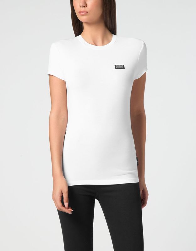 Plein Sport - T-shirt - Stretch Katoen - Glitterprint - Zwart