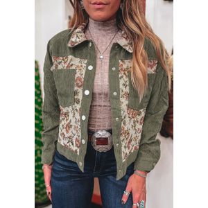Corduroy Bloemenprint Jas