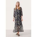 Jurk Regular fit Dark Navy Delicate Leaf multicolour