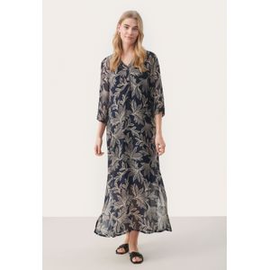 Jurk Regular fit Dark Navy Delicate Leaf multicolour