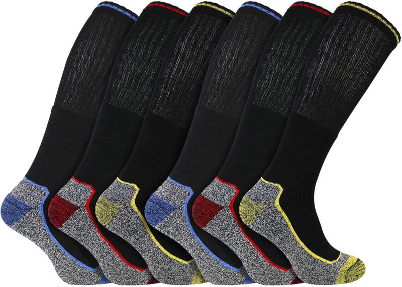 Heren Knie Hoge Bamboe Werksokken voor Stalen Neuzen Laarzen | Anti-Zweet Zware Kwaliteit