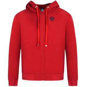 Rode hoodie met North Sails-logo en rits