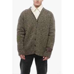MM1 Alpaca- en wollen vest met V-hals in bruin