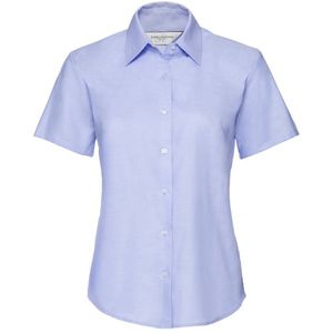 Russell Collection Dames/Dames Oxford Overhemd Met Korte Mouwen (Oxford Blauw)