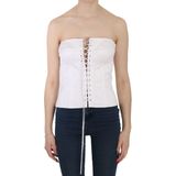 Dolce & Gabbana Vrouwen Wit PALERMO Katoenen Bustier Top Corset