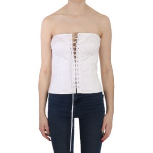 Dolce & Gabbana Vrouwen Wit PALERMO Katoenen Bustier Top Corset