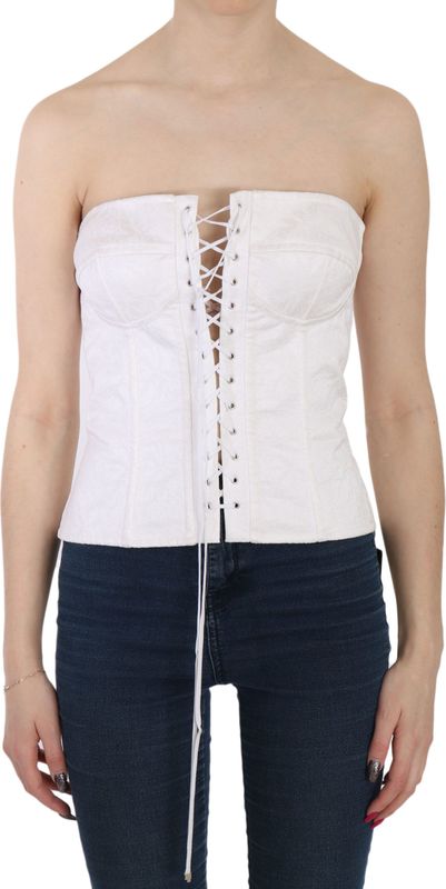 Dolce & Gabbana Vrouwen Wit PALERMO Katoenen Bustier Top Corset