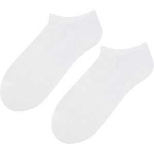 Steven - Heren 1 Paar Katoenen Onzichtbare Sokken met Grip | Pilates Sokken - Wit