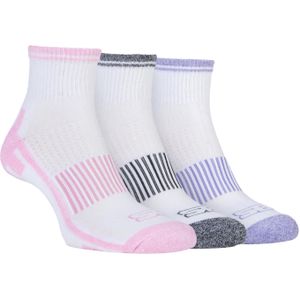 Set van 3 ademende, gedempte enkelsokken voor dames - SBLS011WHT