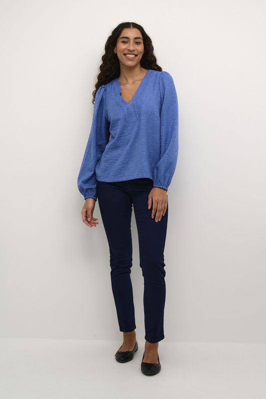 Kaffe - Blouse 'Elise' - Blauw Denim - Blouseshirt