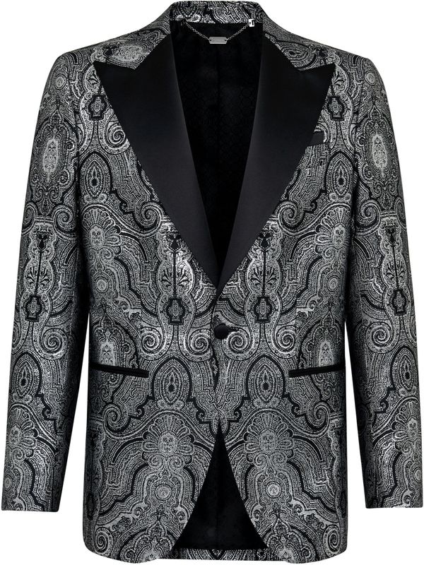 Billionaire - Blazer Super Slim Fit Paisley - Grijs - Polyester